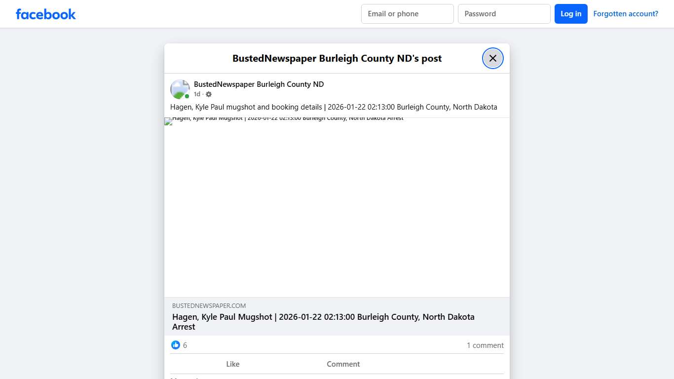 Hagen, Kyle Paul... - BustedNewspaper Burleigh County ND Facebook